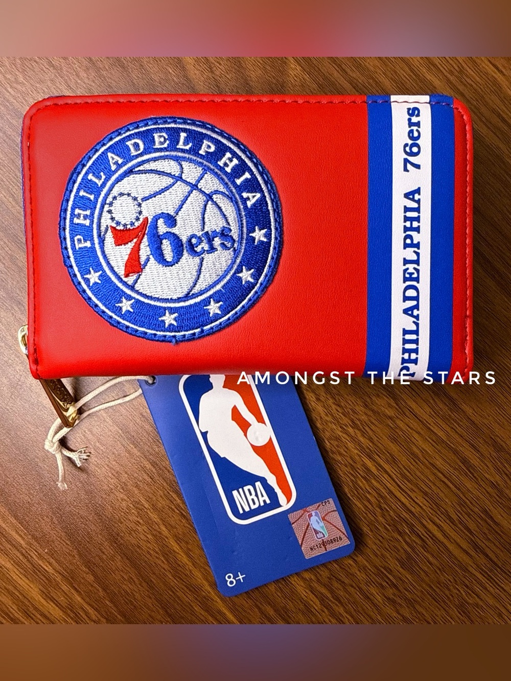 Loungefly NBA Philadelphia 76ers Red, White & Blue Zippered Wallet
